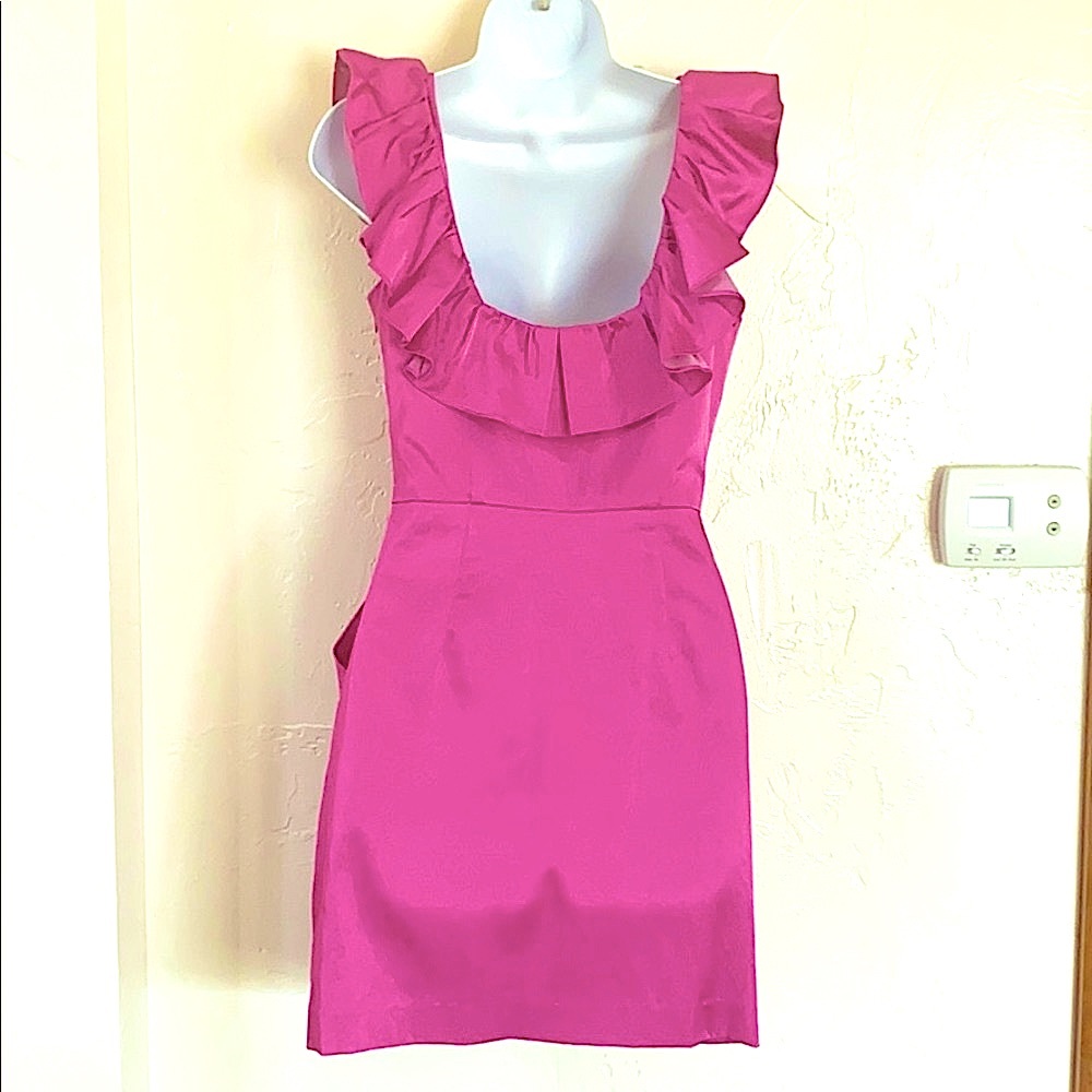 Laila Azhar Pink Satin Ruffled Dress - Picture 2 of 5